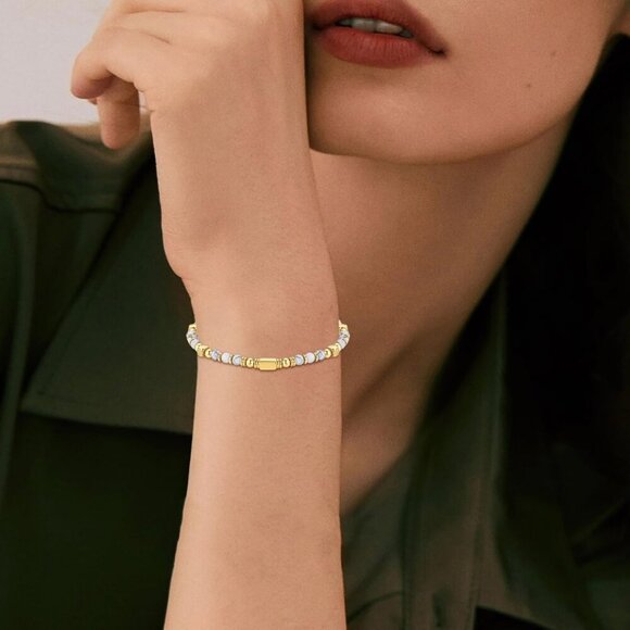 Gold & Grey Boho Beaded Bracelets for Women Trendy Jewelry Gifts for Lover, Mom - Picture 7 of 7